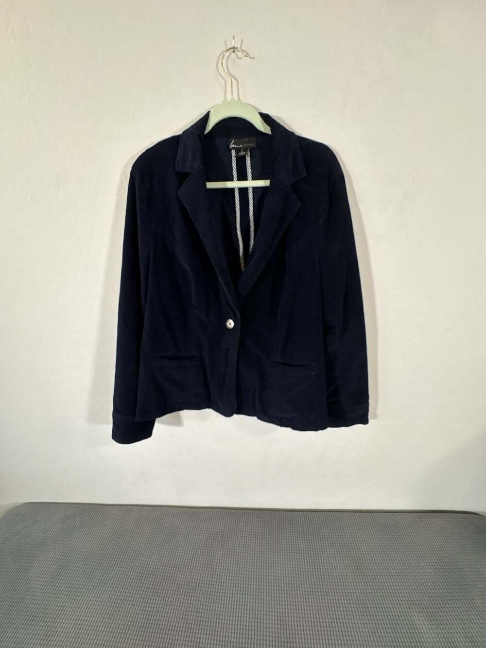 Lane Bryant Navy Blue Corduroy Single Button Blazer Size 20